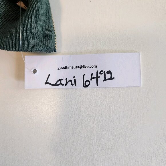 Good Time USA Cropped Sweatshirt Full Zip Long Sleeve Green Geometric Large‎ NEW - Picture 5 of 16